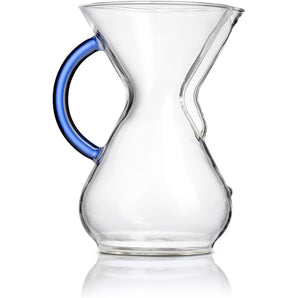 Chemex Pour-Over Glass Coffeemaker - Colored Glass Handle Series - 6-Cup Sapphire - Exclusive Packaging
