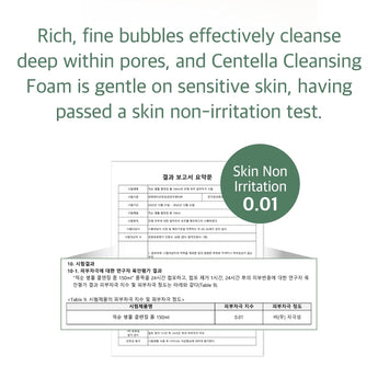 Mixsoon Centella Cleansing Foam 5.07 Fl Oz/ 150Ml,Low Ph Cleansing Foam for Soothing and Moisturization