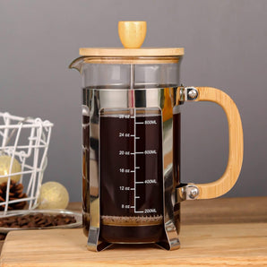 Sivaphe 34 Oz Cafetera Francesa para Café/Té con Tapa de Bambú y Vidrio Borosilicato